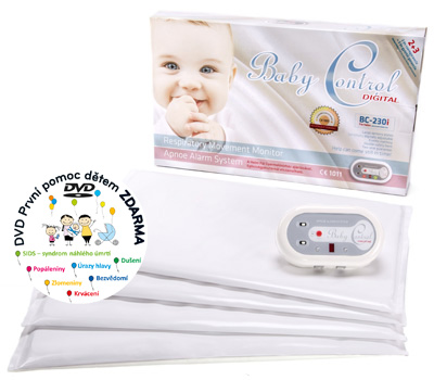 Baby Control Digital BC-230i pro dvojčata se čtyřmi senzorovými podložkami + DVD První pomoc dětem ZDARMA