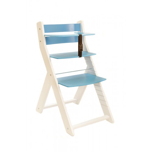 Dětská rostoucí židle UNIZE Wood Partner bílá modrá