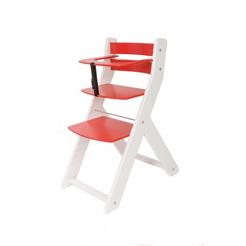Dětská rostoucí židle UNIZE Wood Partner bílá červená