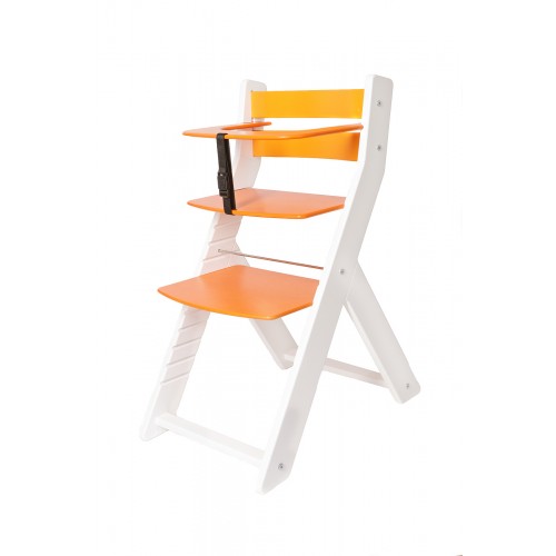 Dětská rostoucí židle UNIZE Wood Partner bílá oranžová