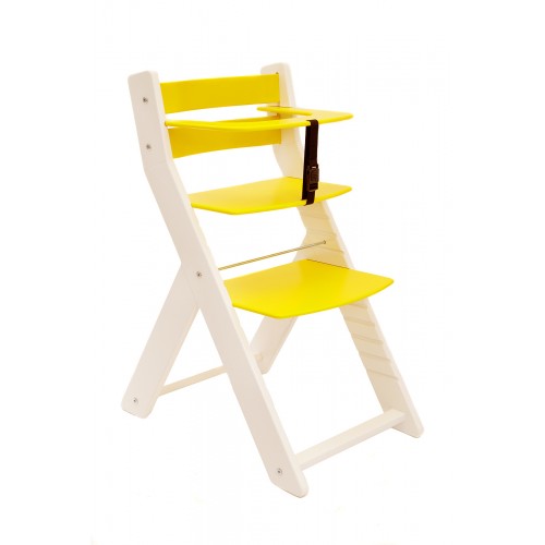 Dětská rostoucí židle UNIZE Wood Partner bílá žlutá