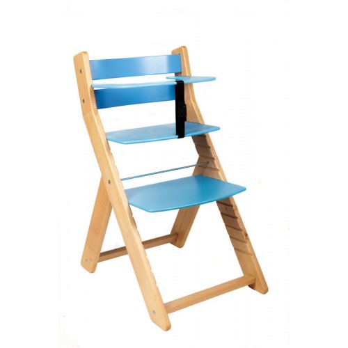 Dětská rostoucí židle UNIZE Wood Partner natur modrá
