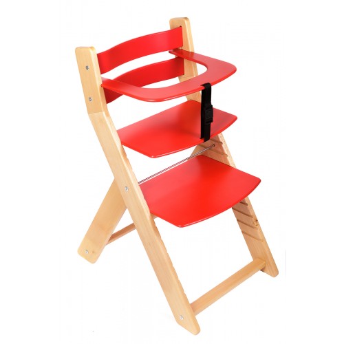 Dětská rostoucí židle UNIZE Wood Partner natur červená