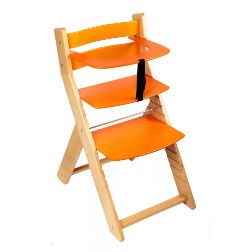 Dětská rostoucí židle UNIZE Wood Partner natur oranžová