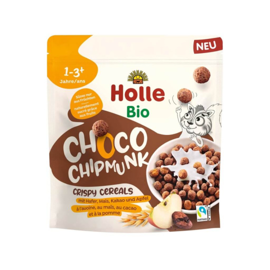 HOLLE Bio Kuličky cereální Choco chipmunk 125g (1r+)