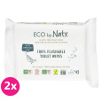 2x ECO BY NATY Ubrousky vlhčené toaletní Eco 42 ks