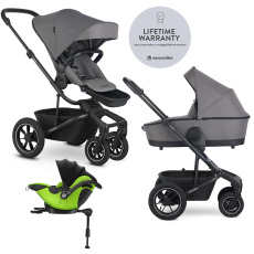 EASYWALKER Kočárek kombinovaný Harvey⁵ 2v1 Pebble Grey LITE AIR + KIDDY Evoluna i-size 2 + základna