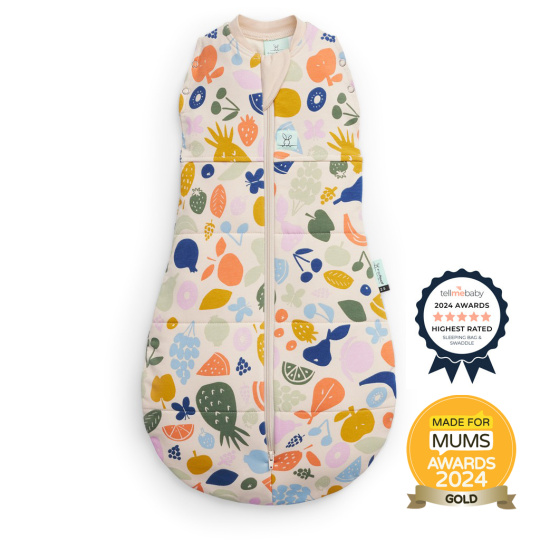 ERGOPOUCH Zavinovačka a vak na spaní 2v1 Cocoon Fruit Salad 0-3 m, 3-6 kg, 2,5 tog