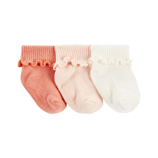 CARTER'S Ponožky Pink Ribbed holka LBB 3 ks 3-12m