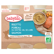 BABYBIO Bio rizoto s pórkem, máslovou dýní a lososem 2x200g