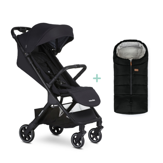 EASYWALKER Kočárek sportovní Jackey Shadow Black + PETITE&MARS fusak Jibot ZDARMA