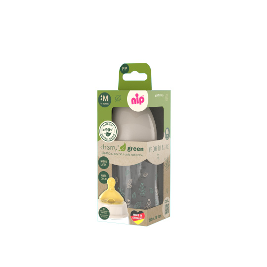 NIP CHERRY GREEN láhev PP,široká, kaučuk-M,260ml,holka xx