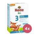 4x HOLLE Bio Mléko 3 pokračovací 600 g (10m+)