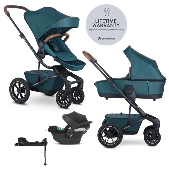 EASYWALKER Kočárek kombinovaný Harvey⁵ Premium 2v1 Jade Green LITE AIR + CYBEX Aton B2 i-Size