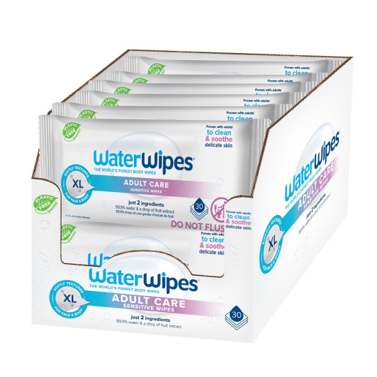 12x WATERWIPES Ubrousky vlhčené Adults bez obsahu plastů 30 ks ( 360 ks )