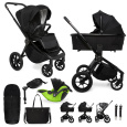 MUUVO Kočárek kombinovaný Quick SE 2 Chromium black set 2v1 + KIDDY Evoluna i-size 2 + základna