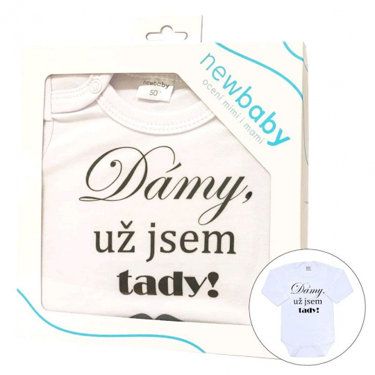 Body s potiskem New Baby Dámy, už jsem tady! - dárkové balení