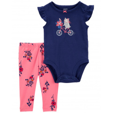 CARTER'S Set 2dílný body kr. rukáv, legíny Navy Bike holka NB