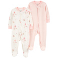 CARTER'S Overal na zip Sleep&Play Pink Sheep/Stripe holka 2ks 6m/vel. 68