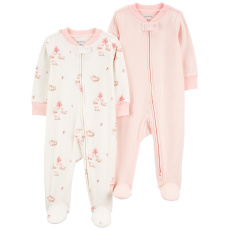 CARTER'S Overal na zip Sleep&Play Pink Sheep/Stripe holka 2ks 6m/vel. 68