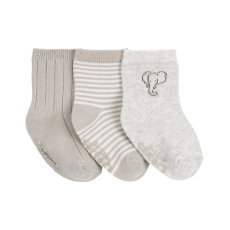 CARTER'S Ponožky White-Grey Elephant neutral LBB 3 ks 3-12m