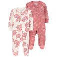 CARTER'S Overal na zip Sleep&Play Pink/Ivory Floral holka 2ks 6m/vel. 68