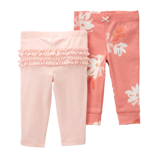 CARTER'S Tepláky/legíny Pink Floral holka 2ks 6m/vel. 68