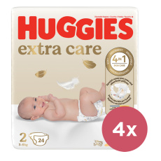 4x HUGGIES® Pleny jednorázové Extra Care 2 (3-6 kg) 24 ks