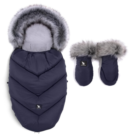 COTTONMOOSE Set fusak a rukavice na kočárek Moose Yukon Blue