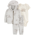 CARTER'S Set 3dílný mikina, tepláky, body kr. rukáv Gray Elephant neutral MFL 3m/vel. 62