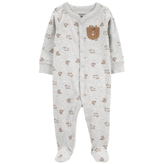 CARTER'S Overal na druky Sleep&Play Gray Animal kluk NB/vel. 56