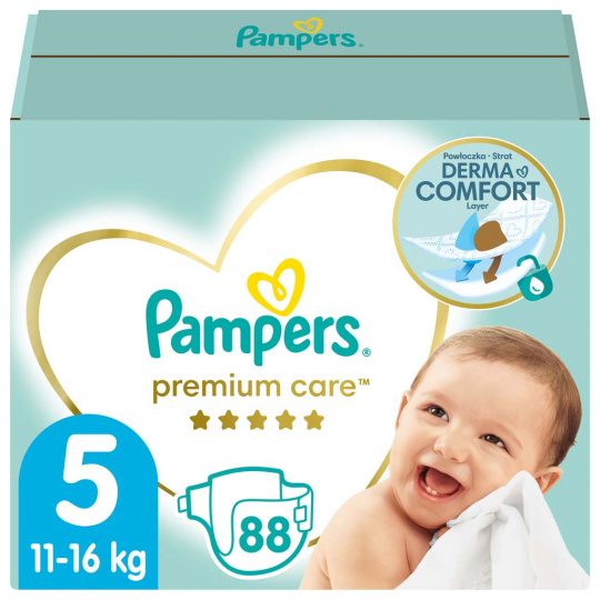 PAMPERS Premium Care Pleny jednorázové 5 (11-16 kg) 88 ks - MEGA PACK