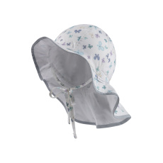 STERNTALER Klobouk s ochranou krku motýli organická bavlna UV 30+ bílá holka- 43 cm 5-6 m