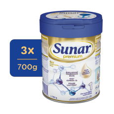 3x SUNAR Premium 1 Mléko počáteční 700 g