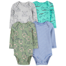 CARTER'S Body dlouhý rukáv Blue/Gray Animal kluk 4ks 9m/vel. 74