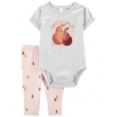 CARTER'S Set 2dílný body kr. rukáv, legíny Grey Pears holka 12m