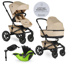 EASYWALKER Kočárek kombinovaný Jimmey 2v1 Sand Taupe LITE AIR + KIDDY Evoluna i-size 2 + základna