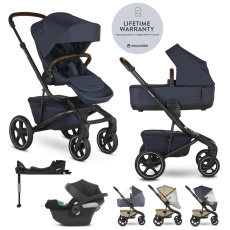 EASYWALKER Kočárek kombinovaný Jimmey 2v1 Indigo Blue LITE RWS + CYBEX Aton B2 i-Size + základna