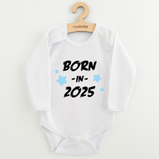 Dětské body s potiskem New Baby BORN IN 2025 blue