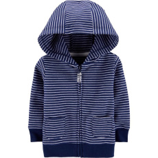 CARTER'S Mikina na zip s kapucí Strips Blue chlapec 18 m/vel. 86