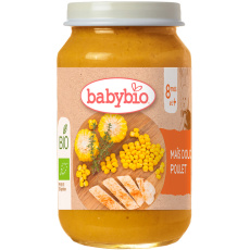 BABYBIO Bio sladká kukuřice s farmářským kuřecím masem 200 g