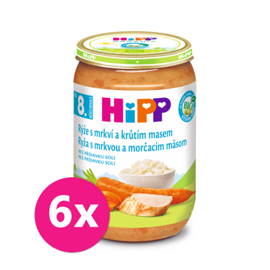 6x HiPP BIO rýže s karotkou a krůtím masem 220 g