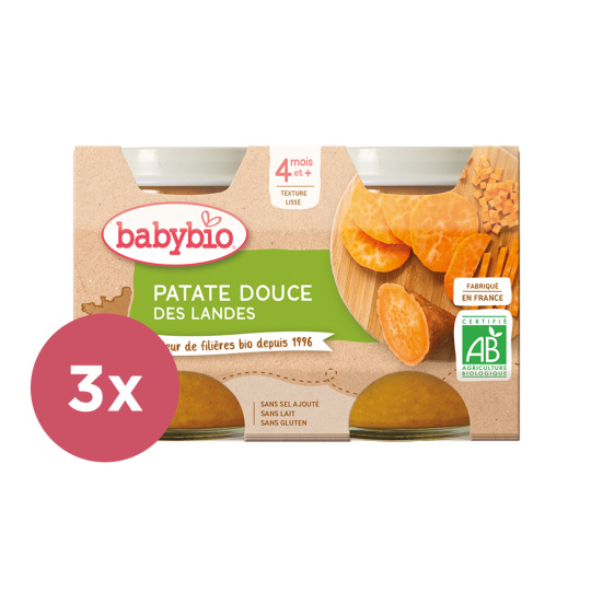 3x BABYBIO Příkrm sladké brambory 2x 130 g