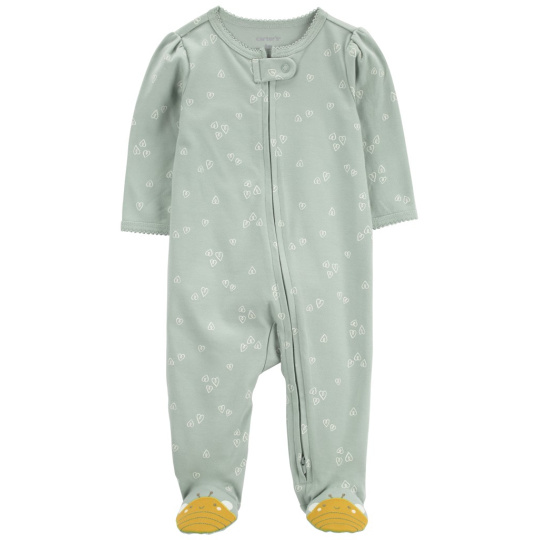 CARTER'S Overal na zip Sleep&Play Green Floral Bee holka 9m/vel. 74