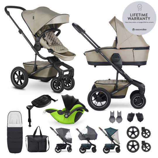 EASYWALKER Kočárek kombinovaný Harvey⁵ Premium Pearl Taupe XXL AIR + KIDDY Evoluna i-size 2