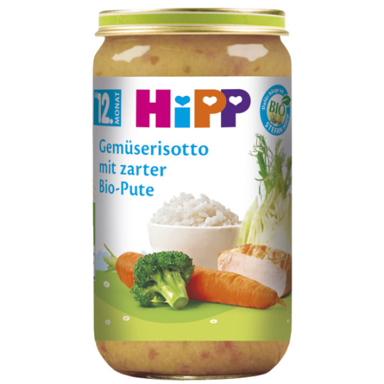 HIPP BIO Rizoto zeleninové s krůtím masem od 12. měsíce, 250 g