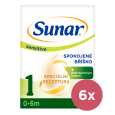 6x SUNAR Mléko Sensitive 1, počáteční kojenecké 500 g, 0m+