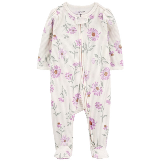 CARTER'S Overal na zip Sleep&Play Ivory Floral holka NB/ vel. 56