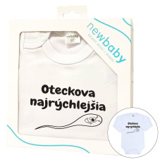 Body s potiskem New Baby Oteckova najrýchlejšia - darčekové balenie