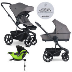 EASYWALKER Kočárek kombinovaný Harvey⁵ 2v1 Pebble Grey LITE RWS + KIDDY Evoluna i-size 2 + základna